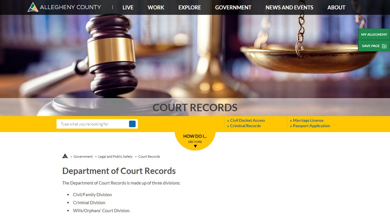 Court Records | Home | Allegheny County